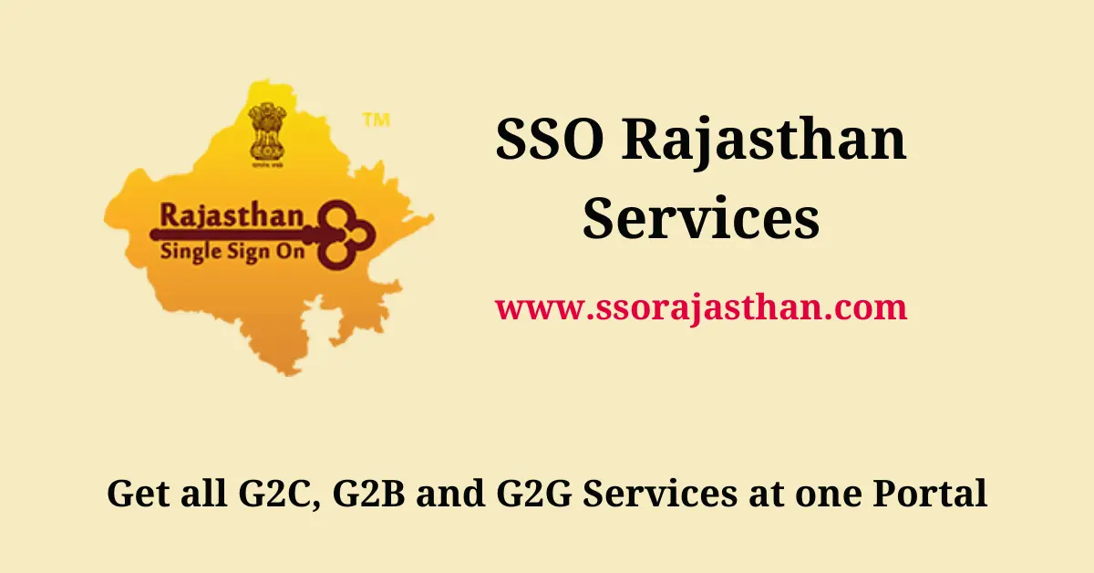 Rajasthan SSO Services Raj SSO G2C G2B G2C Services List